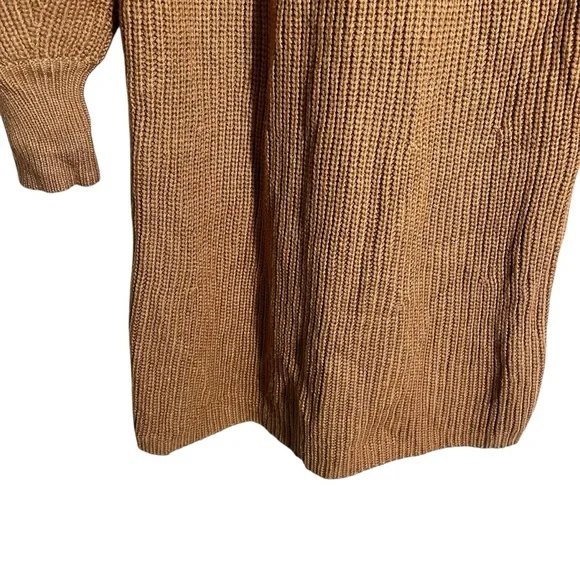 STAUD Marylebone Knit Sweater Dress in Camel - Picture 8 of 11